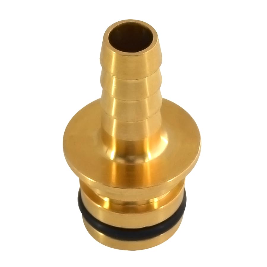 UPTTHOW 1Pc Brass 346-5168836 3/8” Hose Barb Straight Quad Port Fittings for Water System Pump, 12V Pump Port Fitting Compatible with Fimco Sprayers