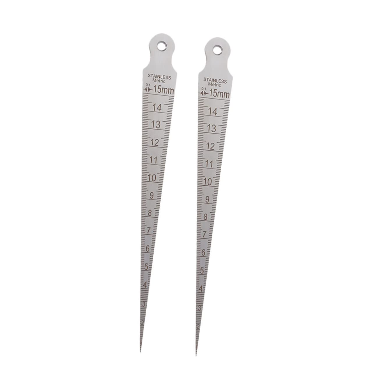 2pcs Welding Inspection Gauge Taper Metric Welding Depth Ruler Stainless Steel Welder Measuring Tool Thick Thin Styles for Precision Measurements Mechanical Debugging