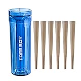 Free Boy Cone Loader–King Size Pre Roll Machine,Transparent Cone Loader,Stuffer,Filler - Includes 6 King Size Pre Rolled Cones (Blue)