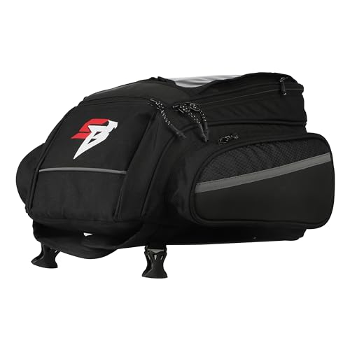 Image of Steelbird Polyester Adventure T2 Tank Bag 15L with Transparent Front Screen for Mobile Navigation and Magnet Enabled (Black)