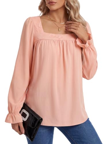 Women's Square Neck Long Sleeve Blouse - image 3