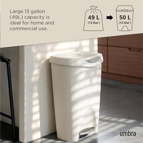 Caneca de basura de cocina Umbra Brim 50L con tapa miniatura 2