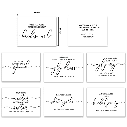 8 Different Bridesmaid Proposal Cards, Funny Bridesmaid Proposal Cards, Mixed Style Bridesmaid Card #TOP1