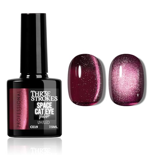 Image of THR3E STROKES 9D Glitter Cat Eye Gel Magnetic Nail Polish Art Manicure DIY at Home Soak Off UV Gel 7.5ML (CE19, 7.5ML)