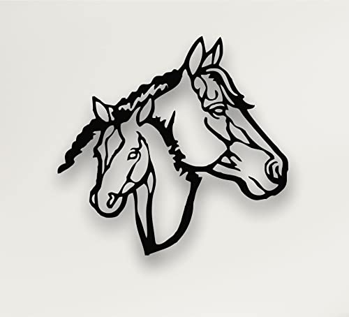 Art mural en métal Chevaux Art Tête de cheval Décoration murale 46 x 43 cm