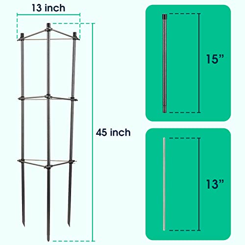 Inflation Tomato Cage,3-Tier Metal Plant Support For Gardening - 45" Tomato Cage For Climbing Plants, Vegetables, And Flowers… #TOP1