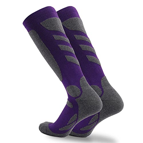 CHUJI 2 Paare Langen ski socken Frauen Winter Thermisch Radfahren Kniehohe socken Outdoor Sports Cover