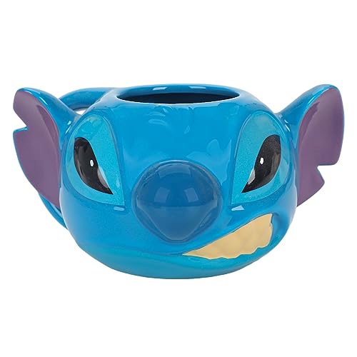 Taza de cerámica azul con figura de Stitch, 16 oz miniatura 1