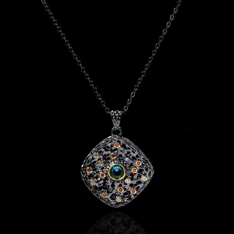 Collier zircon rond coloré H3TF5J, le bijou idéal pour illuminer vos tenues quotidiennes