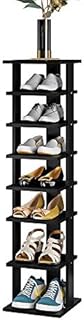 COZYFUN Narrow Shoe Rack, Wooden Shoe Shelf 7-Tier, Vertical Shoe Storage Cabinet, Tall Entryway Shoe Tower Slim Free Standing Shoe Organizer for Narrow Closet, Bedroom,Hallway,Entryway (Small, Black)