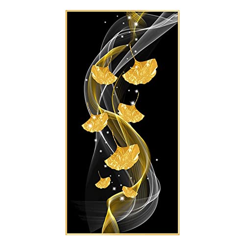 Diamond painting complet feuilles d'or 80x220cm pour décoration salon