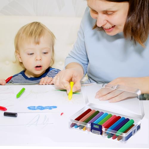 Image of 25 Pcs Plastic Crayon Box with Lid, Clear Crayon Organizer Crayon Holder Case Crayon Storage Containers for School Office Supplies Storage Organizer (25)