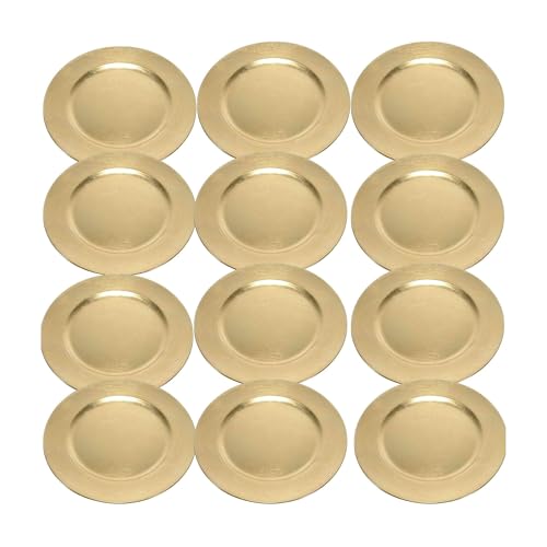 cecaro group Set 12 Sottopiatti Decorativi Oro - Eleganza e Raffinatezza per la Tavola - Ø 33 cm