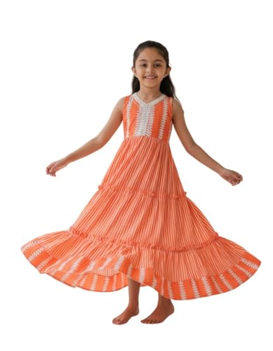 Image of Tasas Girls Floral Anarkali Kurta|Ethnic Wear for Girls|Traditional Girls Ethnic Wear|