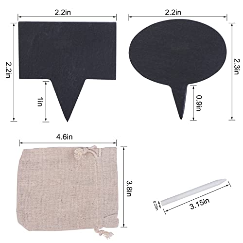 Natural Slate Cheese Markers Set - Reusable Cheese Board 36Pcs Cheese Labels Sign With 2 Soapstone Chalks Chalkboard Picks Cheese Name Tags For Charcuterie Board #TOP1