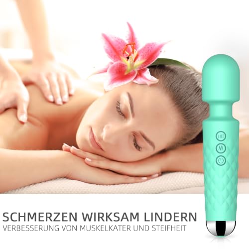 Image of SANJIANKE Vibrator Wand Sex Toys,Clit Stimulator Vibrators,Vibrator for Woman,Wand Massager Sex Toy,20 Patterns,8 Speeds of Pleasure,Quiet Adult Sex Toys,Waterproof, for Women Gifts (Green)