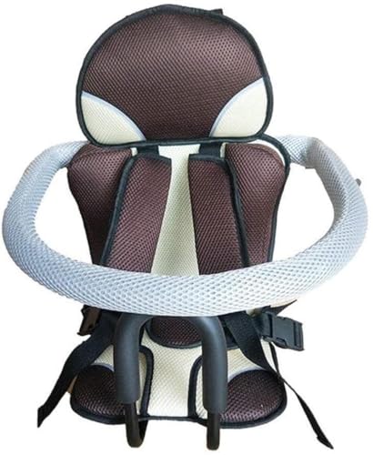 WANGJISSA Bicycle Child Seat, Quick Release Front Child Bicycle Seat Child Saddle Electric Bicycle Full Safety Seat Can Withstand 80KG, Suitable for Children Aged 8-6(Walnut)