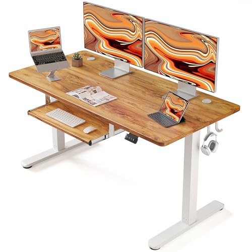 FEZIBO Standing Desk with Keyboard Tray, 55 x 24 Inch Adjustable ...