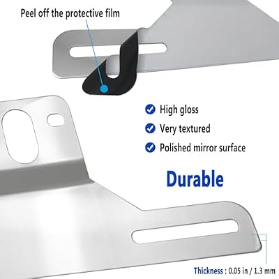 Aootf Trailer License Plate Bracket Holders- Stainless Steel Metal Car Tag Frame for Truck/RVs/Boats, 2 Pack Chrome Holder with Screw Caps and Reflective Strip