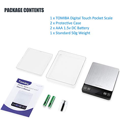 Tomiba 500G Small Scale 0.01G Resolution Digital Touch Pocket Scale Electronic Precision Weed Jewelry Scale #TOP7