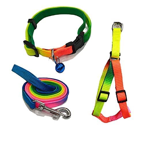 Dog Trust Colourful Adjustable Nylon Puppy Leash Harness and Collar Combo, Suitable for Puppy 15 mm Multicolor (Collar + Harness + Leash) 02 (B09Z8CSMGC) Amazon Price History, Amazon Price Tracker
