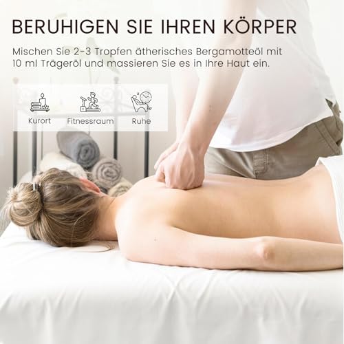 Bergamotteöl Ätherische Öle 100ML, MUNUSNA Bergamotte Ätherisches Öl Reines Natürliches für Fröhliche Stimmung, Duftöl für Aroma Diffuser, DIY Seife, Kerzen, Bergamot Oil