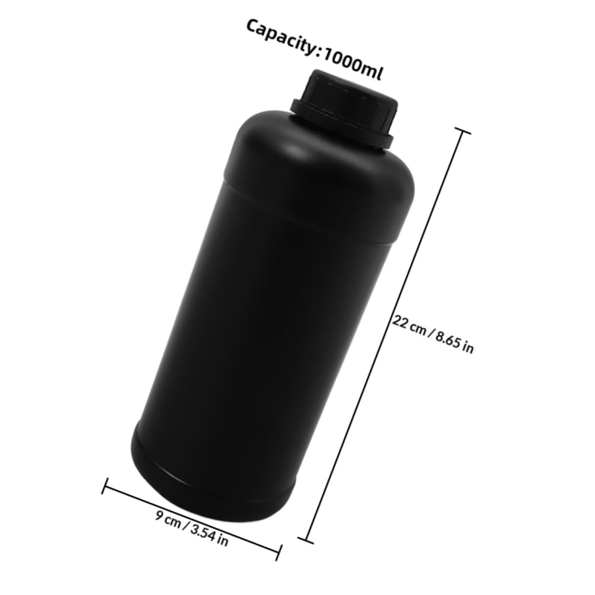 Homoyoyo Botellas de Almacenamiento Químico Opacas de Plástico, Set de 6 Botellas de 1000 Ml Tapas Protectoras para Uso en Laboratorio y Muestras Líquidas