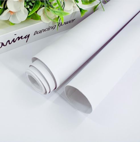 Image of ONETON Peel and Stick White Matte Contact Paper Waterpoof Self Adhesive Decorative Wallpaper for Wall Kitchen Wallpaper for Bedroom (White MATT WP, 24x50 inch)