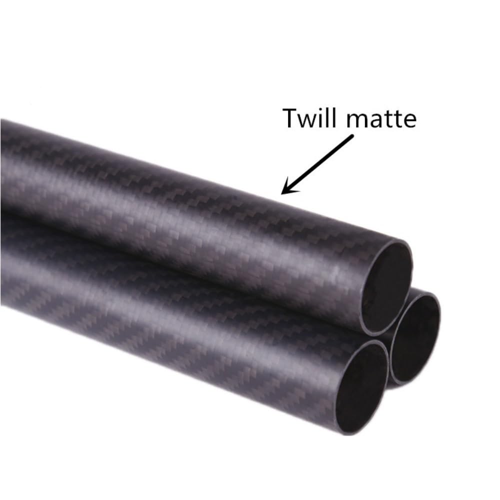 Rury okrągłe 3k z pełnego włókna węglowego o długości 500 mm, matowe rury twill do części robotów, 2 szt(15x13mm)