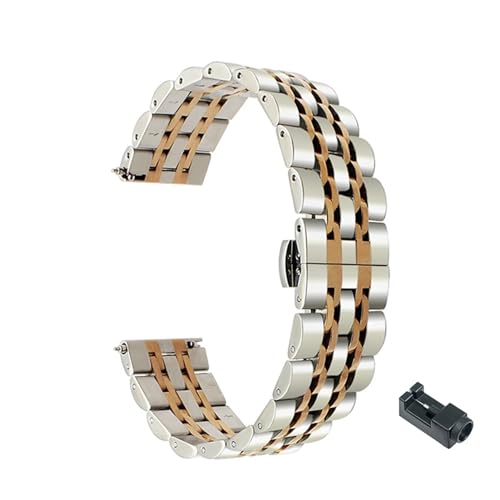 [����] YingYou Galaxy Watch 3 45mm 41mm�Ή����^�����X�g�o���h �X�g���b�v �u���X���b�g Galaxy Watch3�Ή� �X�e�����X�X�`�[���X�g���b�v �E�H�b�`�o���h(Silver rose,20mm)