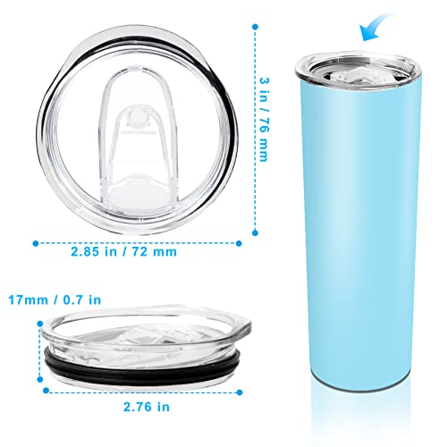 YiePhiot 20 oz Skinny Tumbler Replacement Lids Spill Proof Splash Resistant Lids Covers for 2.76in Cup Mouth Compatible with YETI Rambler and More Tumbler Cups (20 oz, 2 Pack) - Thumbnail 2