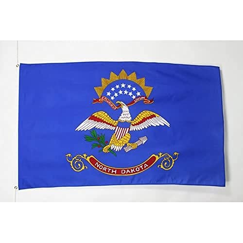 AZ FLAG, North Dakota Flag, 3x5 Ft, 100D Polyester Us State Of Dakota Du Nord Banner with Two Metal Grommets, Fade Resistant