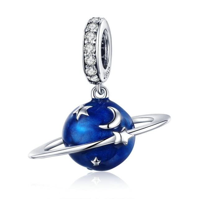 Colgante de plata 925 antialérgico con esmalte azul que no pierde el color