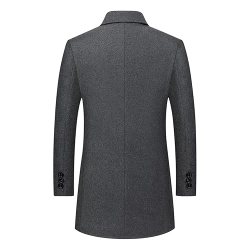 Mens Wool Blend Slim Coat,Trench Lapel Long Blazer Jacket Office Single Breasted Coat Casual Soft Elegant Windbreaker3