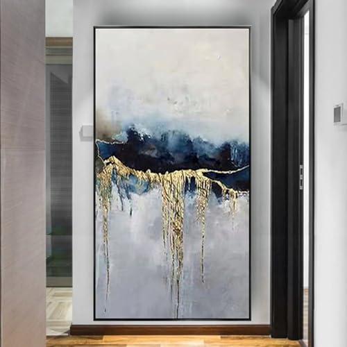 Art mural de paysage abstrait bleu pour habiller un grand mur vide - 3