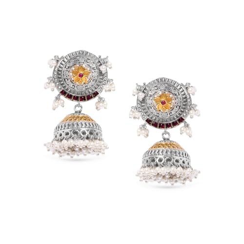 Image of Rubans Jhumka Earrings for Women & Girls | Wedding Jhumki Traditional Fashion Oxidised Ethnic Designer Jewellery Statement Gift