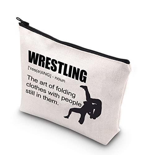 PLITI Wrestling Makeup Bag Wrestler Gift Wrestling Coach Gift Wrestling Lover Travel Pouch Wrestling Definition Gift(Wrestling definU)