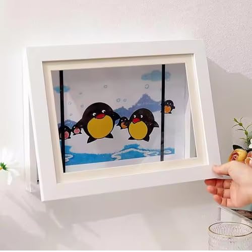 Image of Nostrae by Ekhasa Kids Art Frame Display and Storage | Kid Drawing Storage Case for Walls | Clap Art Display for Kids | Kids Drawing Storage | Magnetic Wooden Open Frame (White, 9.2x12.6 inch)