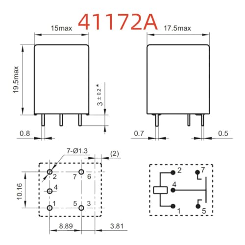 Relé de 5 pines HG4117 012-SH1S-P componente electromecánico 12V 41172A-12V 2