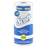 Scott Professional Kitchen Paper Towels, Bulk (41482), Fast-Drying Absorbency Pockets, White, Perforated (128 Sheets/Roll, 20 Rolls/Case, 2,560 Sheet Total)