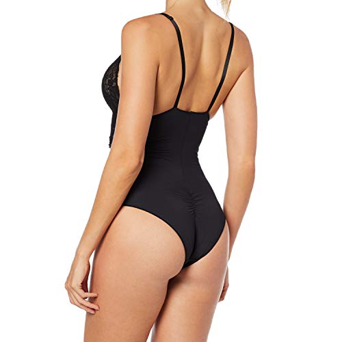 Bonjour Body Feminino, Renda, Preto, EG