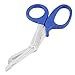 Aexit Blue Plastic Hand Tools Handle Stainless Steel Angled Blade Scissors Shears & Scissors for Workshop