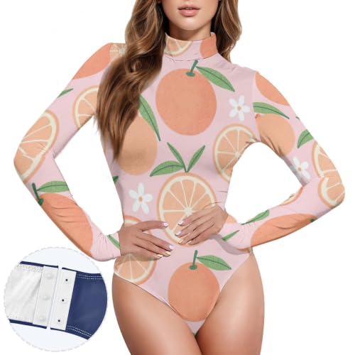 Body de manga larga GuoChe de mujer elástico con estampado original 2