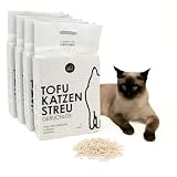 LucyBalu® TOFU Katzenstreu | Klumpendes Katzen Streu | Geruchsbindend und nachhaltig | 4er Set | 24 Liter | Geruchslos
