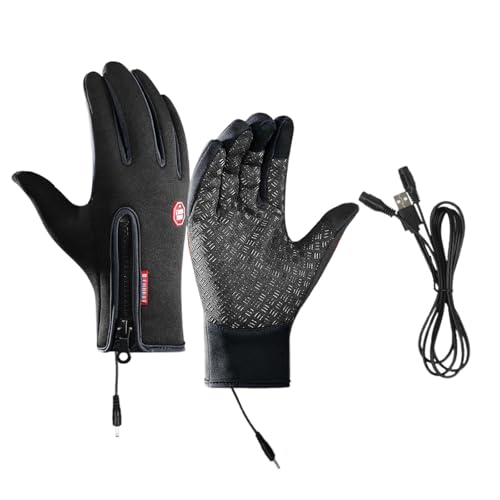 Générique Gants Chauffants pour Homme Femme, Rechargeable Gants Chauffants USB avec Écran Tactile, Imperméables et Antidérapants, Gants Hiver pour Velo/Moto/Ski/Travail, Thermiques