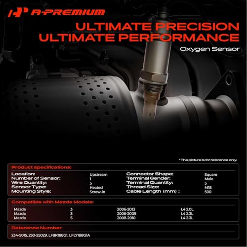 A-Premium O2 Oxygen Sensor Compatible with Mazda 3 2006 2007 2008 2009 2010 2011 2012 2013, 5 2008 2009 2010, 2.0L 2.3L, Upstream, Replace# LFL7188G1A, LF8R188G1 by A-Premium - Image 2