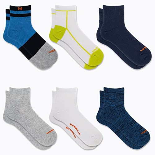 Image of Merrell Unisex Adult Men's and Women's Recycled Cushioned Ankle Socks - 6 & 12 Pairs - Hiking Arch Support