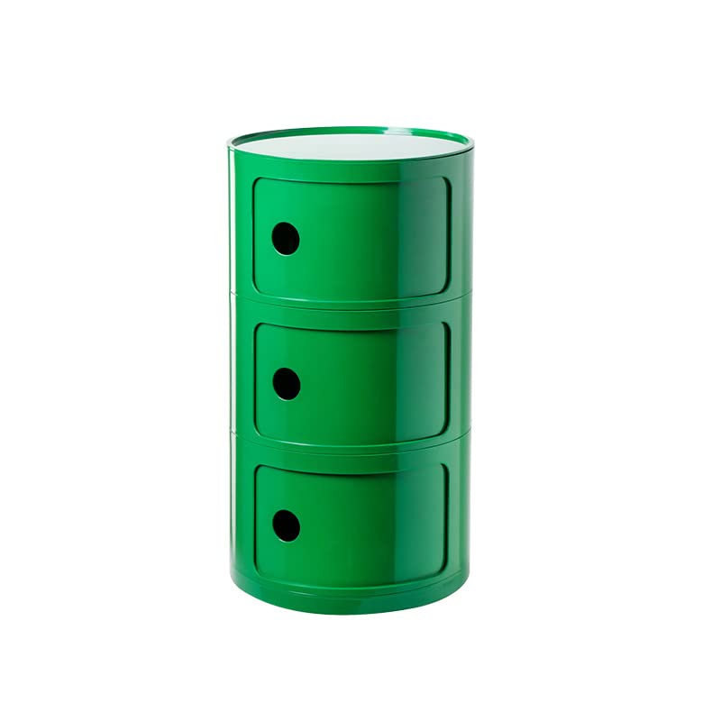 Nordic - Mesita de noche moderna con cajones y puerta corredera, elegante mesita de noche de plástico de 2/3/4 niveles para dormitorio, diseño redondo, mesa de noche compacta
