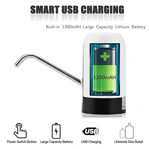 Leciel Water Pump Dispenser, Automatic Drinking Water Bottle Pump For 5 Gallon Water Bottle Dispenser Usb Charging Portable Water Dispenser (Black) #TOP3