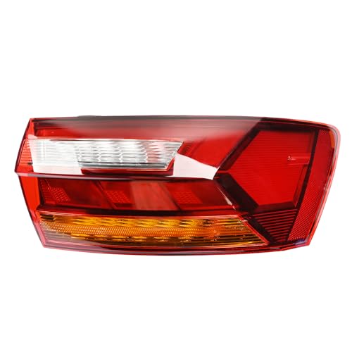 Getfarway LED Tail Light Assembly W/Bulbs Right Passenger Side Fit for Volkswagen Jetta 2019 2020 2021 2022 2023, Rear Outer Brake Lamp (Black Housing, Clear/Red Lens) Replace VW2805128 17A945096A